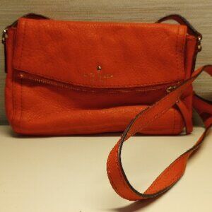 Kate Spade Signature Red/Orange Leather Purse (Pre Loved) W/ Mild Distressing